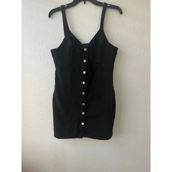 Topshop black denim dress - Picture 4 of 6